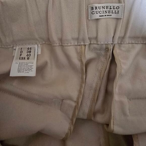 Brunello Cucinelli Italian Single Pleated Paperbag Pants With Belt - Picture 7 of 13